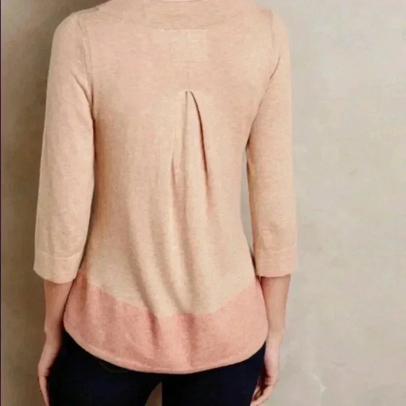 Angel of the North Anthropologie Evi pink sweater size XS cashmere blend - Picture 2 of 8